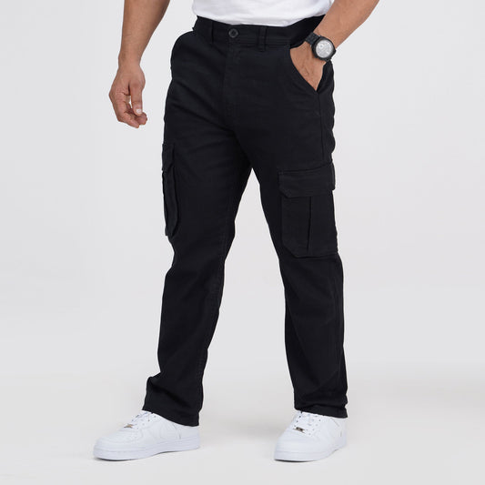 Premium Twill Cargo Pants - Black
