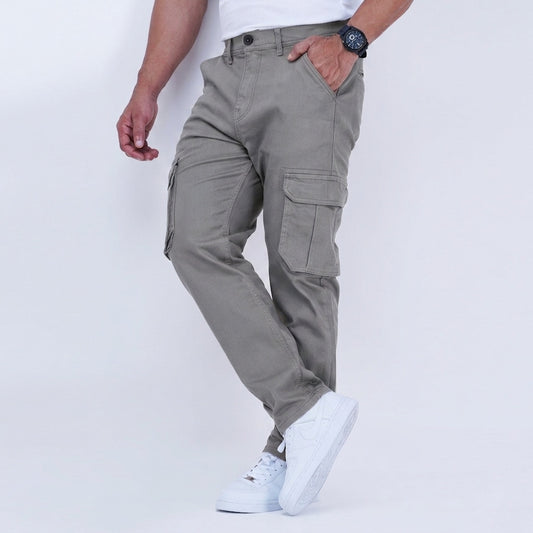 Premium Twill Cargo Pants - Metallic Silver