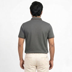 Premium Waffle Zipper Polo - Graphite