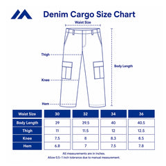 Heavy-Duty Denim Cargo Pants - Icy Horizon