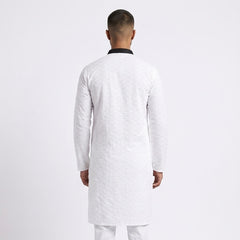 Textured Popcorn Panjabi - White