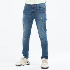 Stretch Semi Fit Jeans - Mid Blue