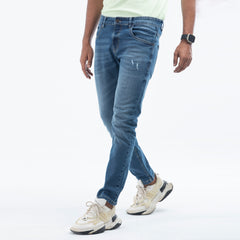 Stretch Semi Fit Jeans - Mid Blue