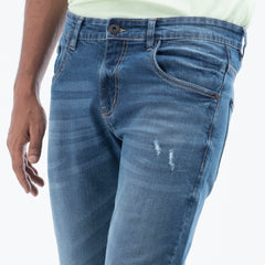 Stretch Semi Fit Jeans - Mid Blue