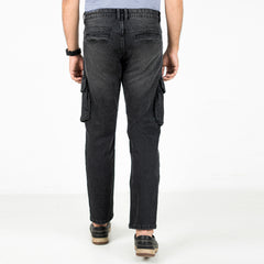 Premium Denim Cargo Pants - Black