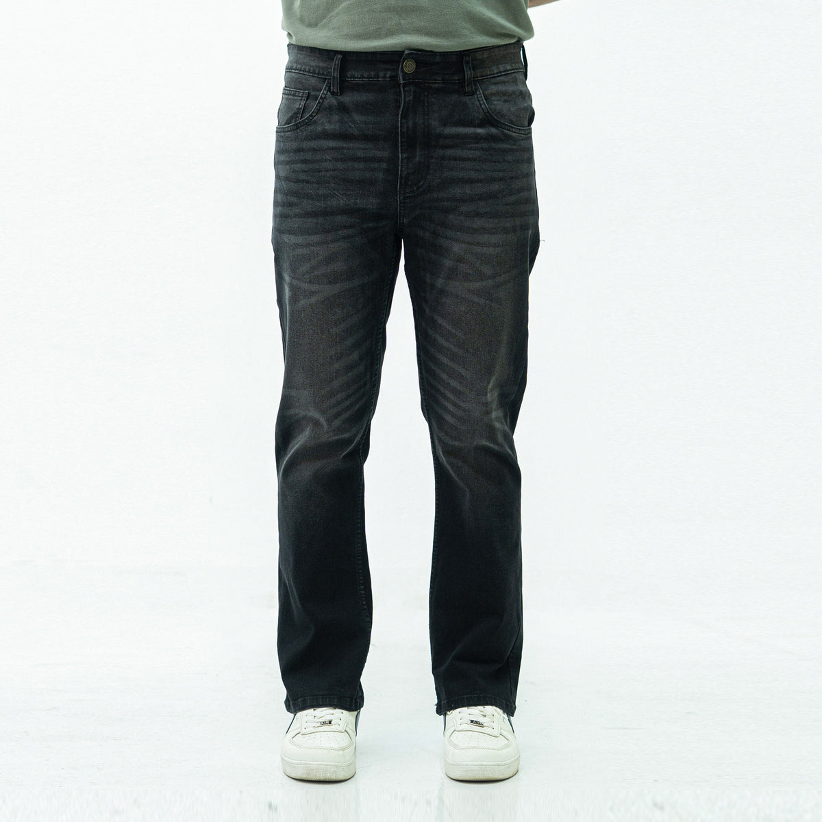 Straight Fit Jeans- Foggy Black