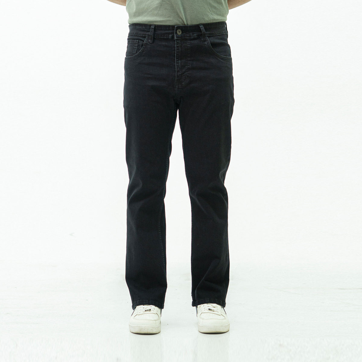 Straight Fit Jeans- Jet Black