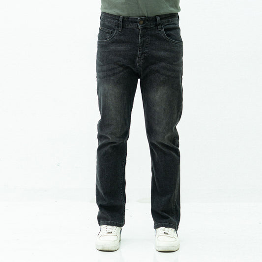 Straight Cut Jeans- Motion Black