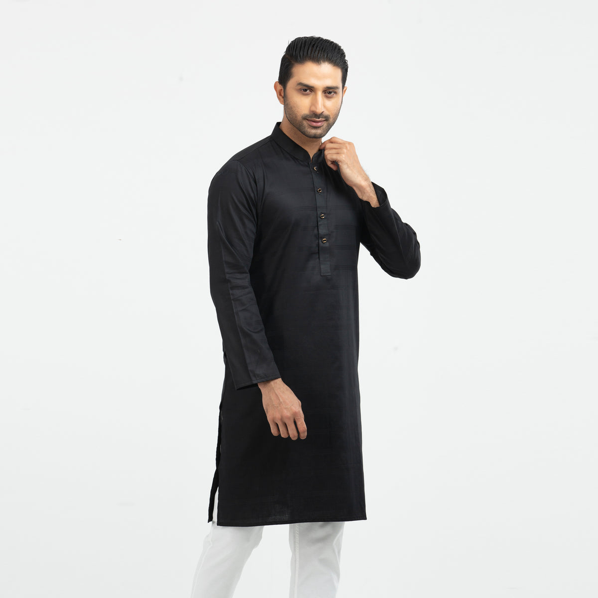 Semi Fit Panjabi - Black