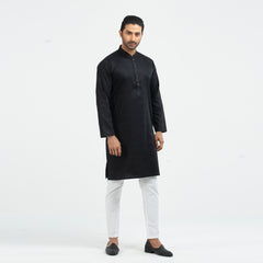 Semi Fit Panjabi - Black