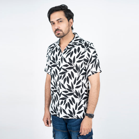 Havana Collar Crepe Shirt - White