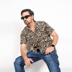 Havana Collar Crepe Shirt - Beige