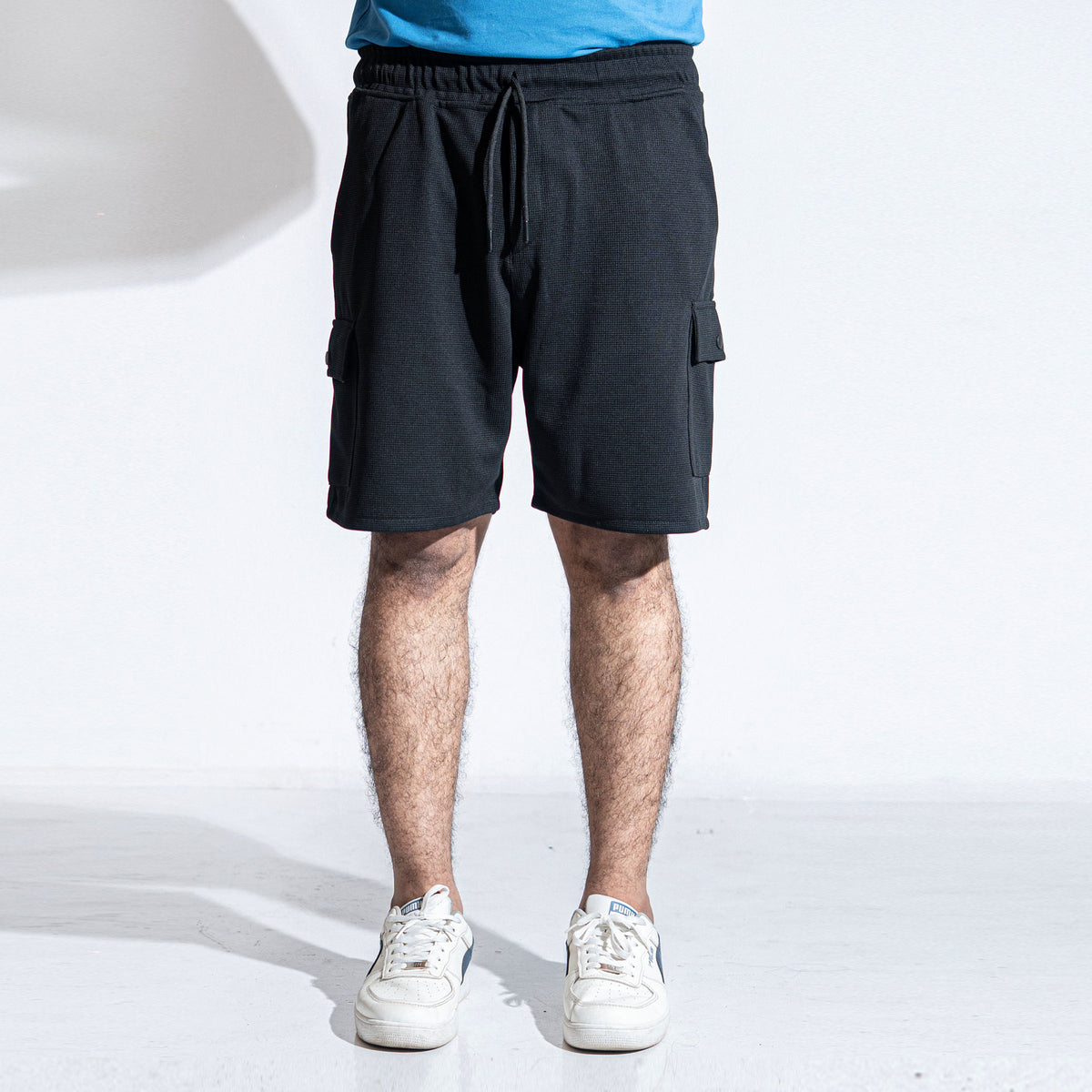 WaffleFlex Cargo Shorts-Black