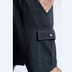 WaffleFlex Cargo Shorts-Black