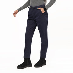 Adjustable Ladies Chinos Pants - Navy