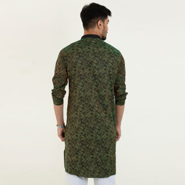 Semi Fit Panjabi- Olive - Masculine