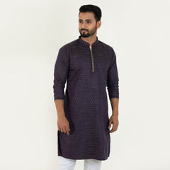 Semi Fit Casual Panjabi- Violet - Masculine