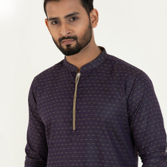 Semi Fit Casual Panjabi- Violet - Masculine