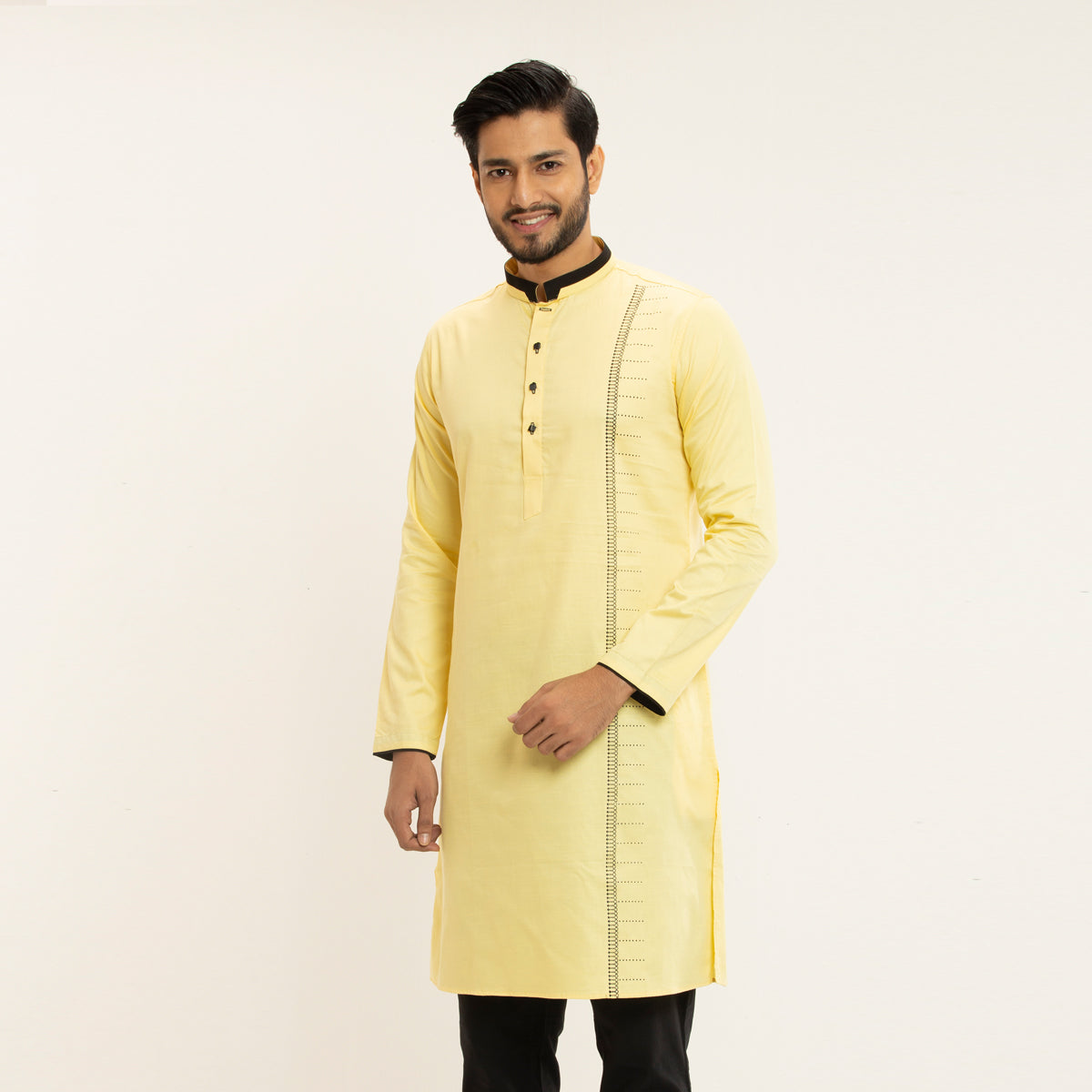 Casual Panjabi- Light yellow - Masculine