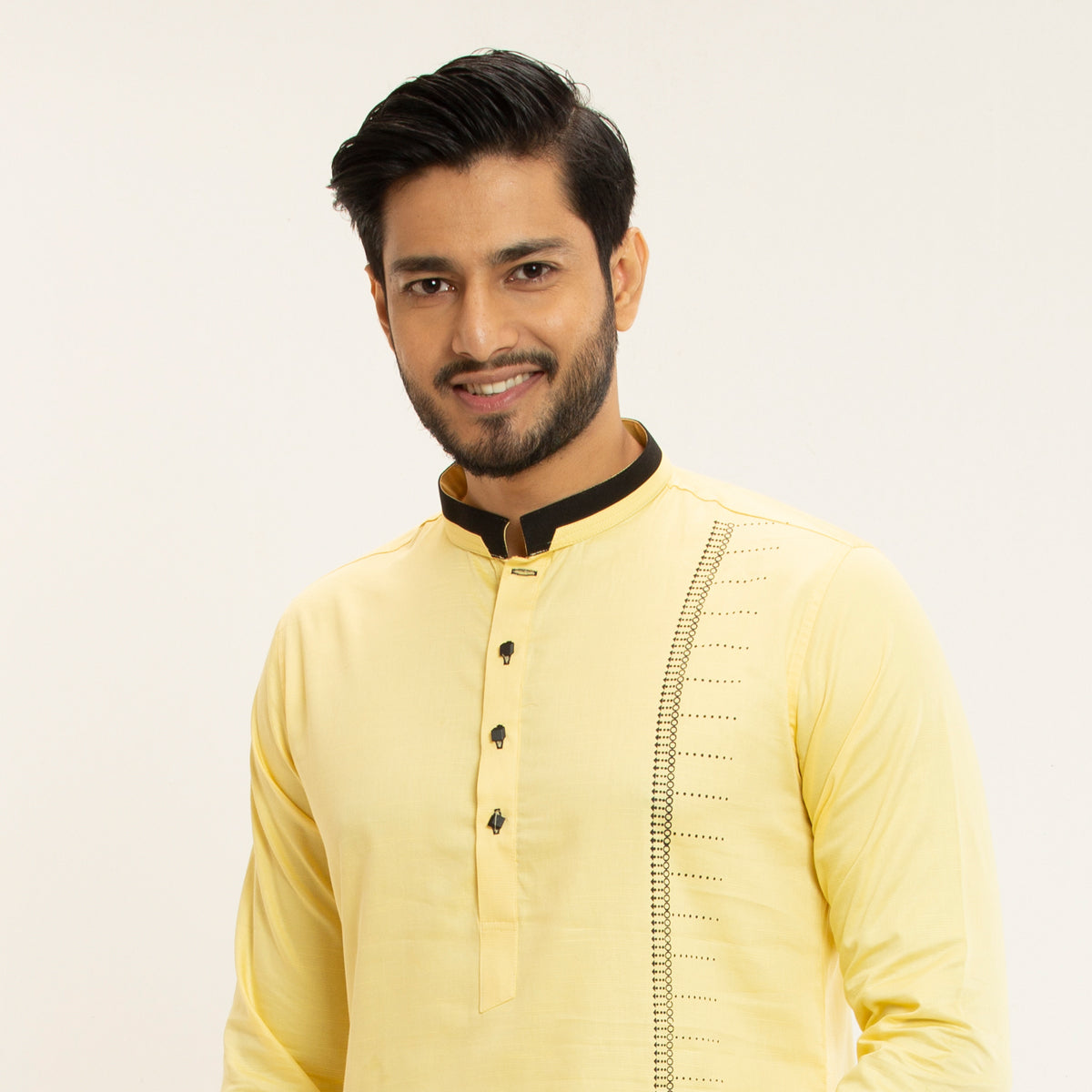 Casual Panjabi- Light yellow - Masculine