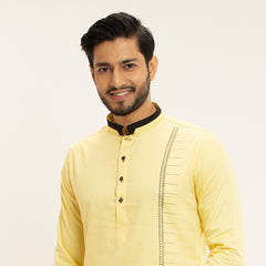Casual Panjabi- Light yellow - Masculine
