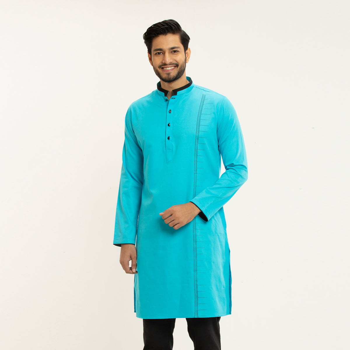 Casual Panjabi- Cyan - Masculine