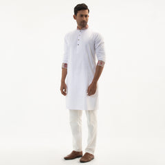 Semi Fit Premium Panjabi- White - Masculine