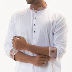Semi Fit Premium Panjabi- White - Masculine