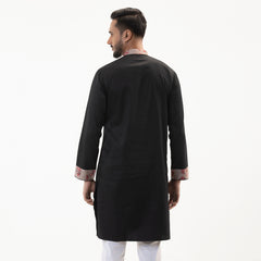 Semi Fit Premium Panjabi- Black - Masculine