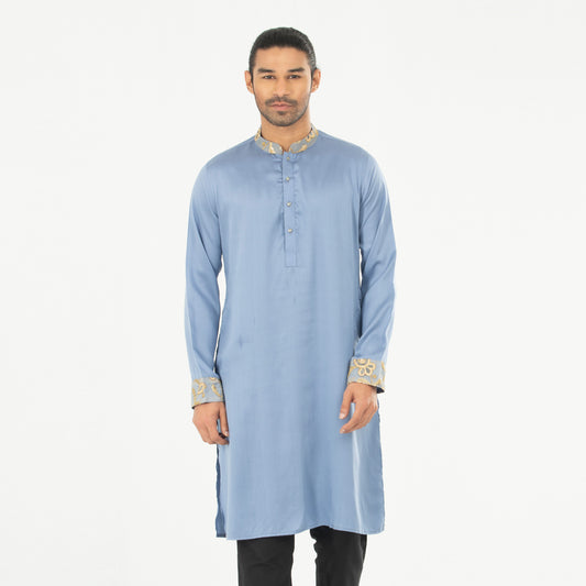 Semi Fit Panjabi Casual Panjabi - Sky Blue