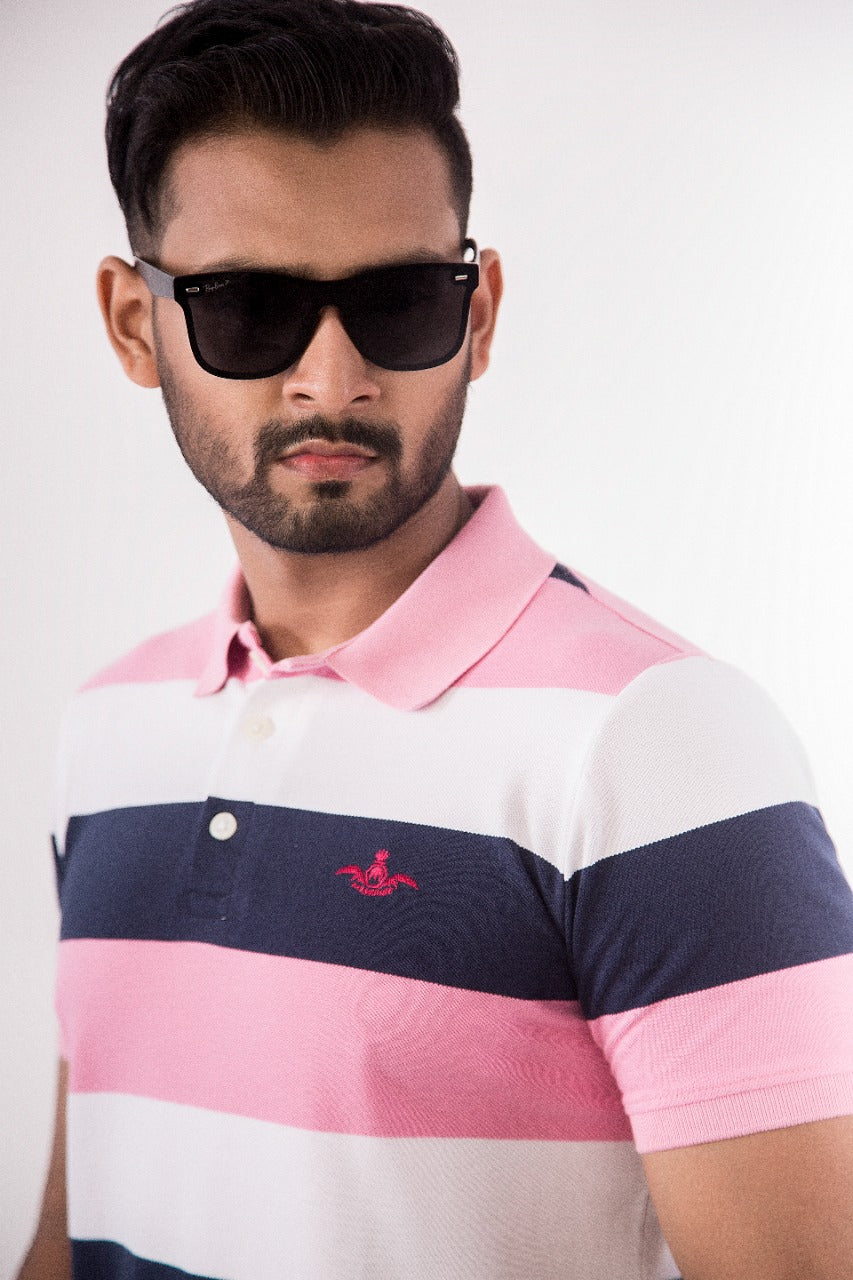 Stripe Polo- pink - Masculine