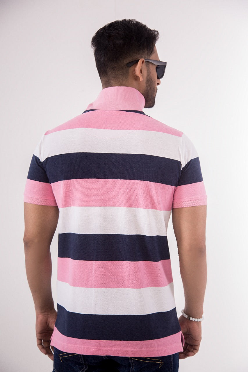 Stripe Polo- pink - Masculine