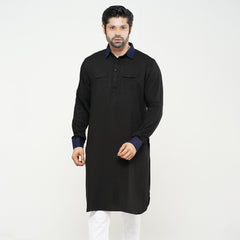 Kabli Panjabi- Black & Navy