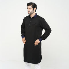 Kabli Panjabi- Black & Navy