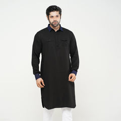 Kabli Panjabi- Black & Navy